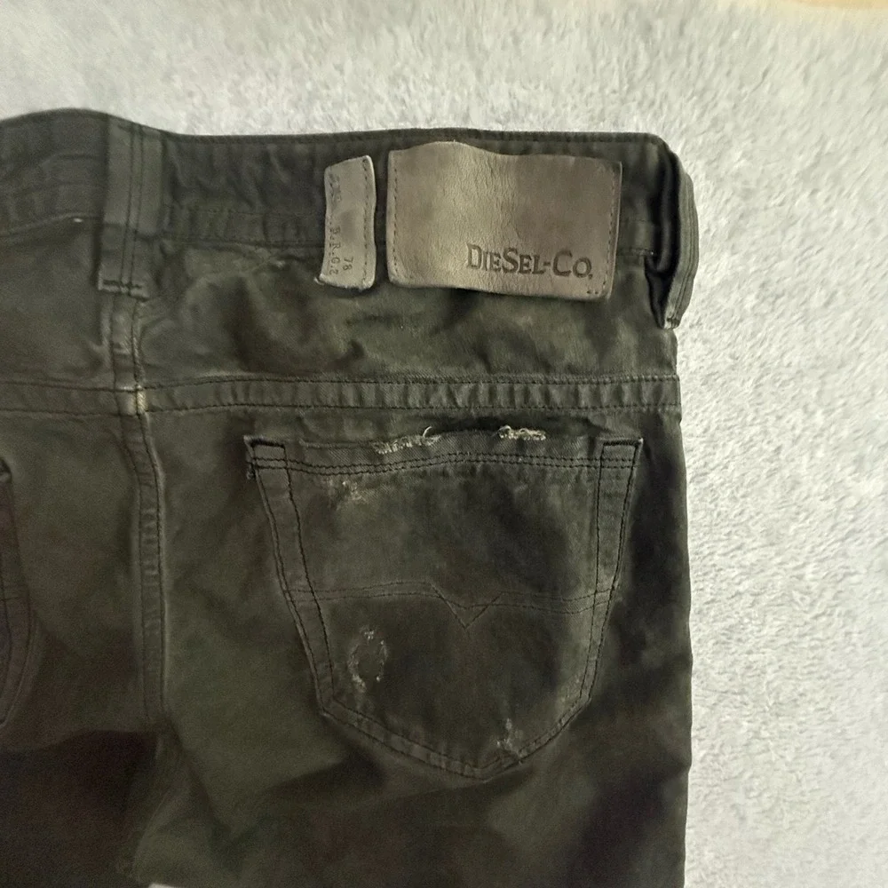 Diesel Thavar Slim Skinny Jeans Mens 31x32 Olive Green Distressed 0802K Italy